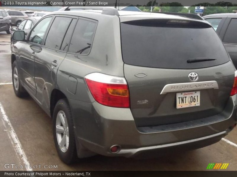 Cypress Green Pearl / Sand Beige 2010 Toyota Highlander