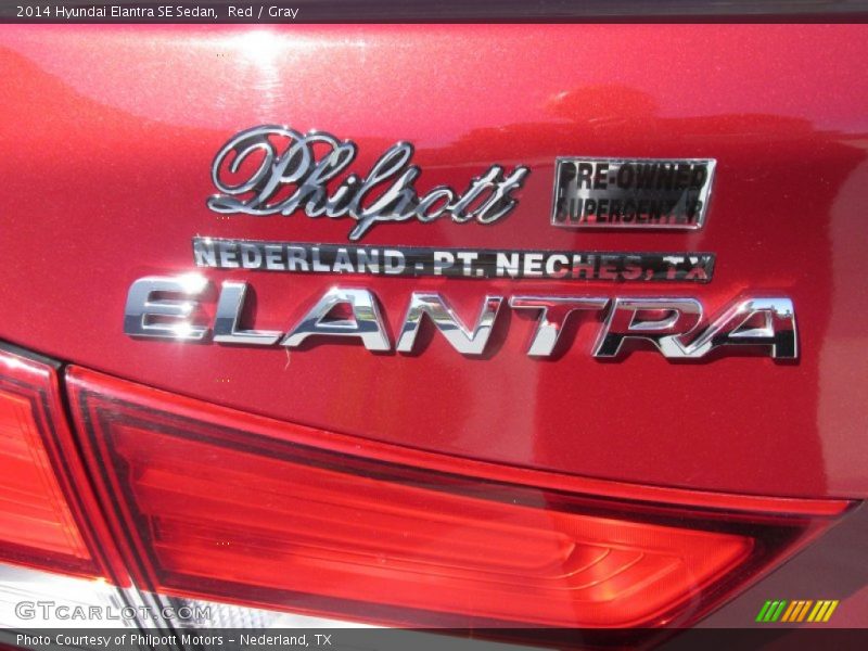 Red / Gray 2014 Hyundai Elantra SE Sedan
