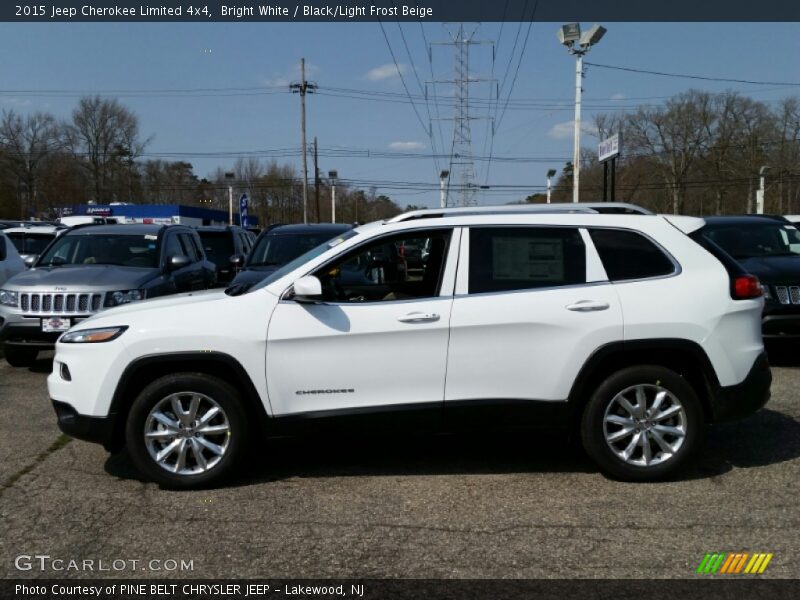 Bright White / Black/Light Frost Beige 2015 Jeep Cherokee Limited 4x4