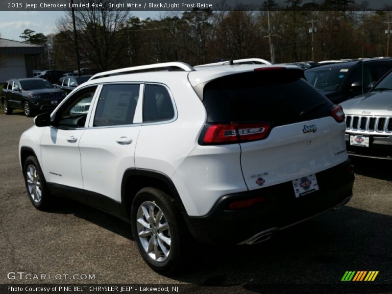Bright White / Black/Light Frost Beige 2015 Jeep Cherokee Limited 4x4