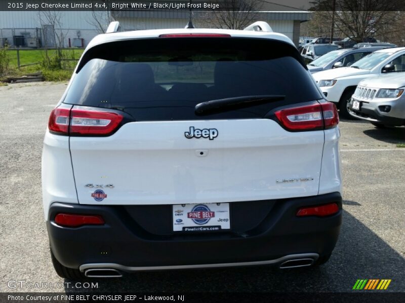 Bright White / Black/Light Frost Beige 2015 Jeep Cherokee Limited 4x4