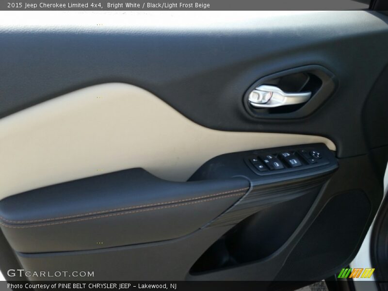 Bright White / Black/Light Frost Beige 2015 Jeep Cherokee Limited 4x4