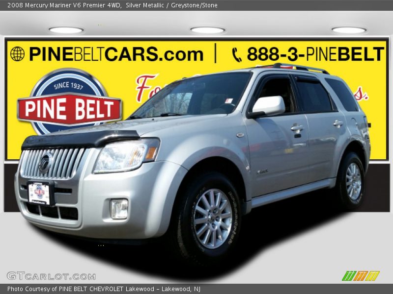 Silver Metallic / Greystone/Stone 2008 Mercury Mariner V6 Premier 4WD