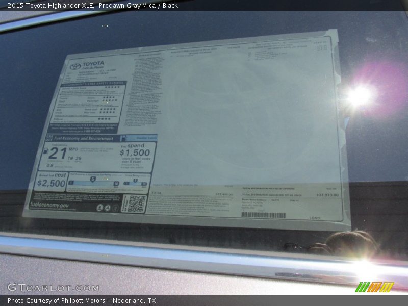 Predawn Gray Mica / Black 2015 Toyota Highlander XLE