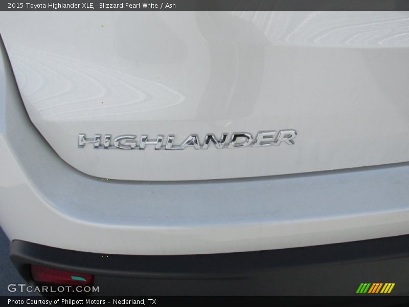 Blizzard Pearl White / Ash 2015 Toyota Highlander XLE
