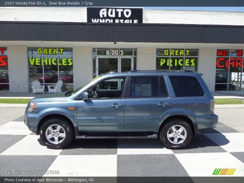 Steel Blue Metallic / Gray 2007 Honda Pilot EX-L