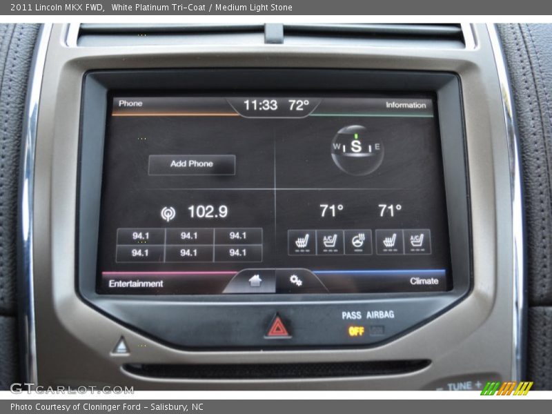 White Platinum Tri-Coat / Medium Light Stone 2011 Lincoln MKX FWD