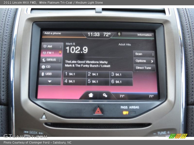White Platinum Tri-Coat / Medium Light Stone 2011 Lincoln MKX FWD