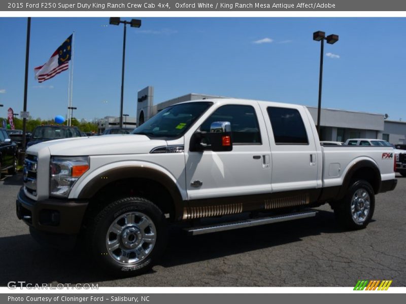 Oxford White / King Ranch Mesa Antique Affect/Adobe 2015 Ford F250 Super Duty King Ranch Crew Cab 4x4