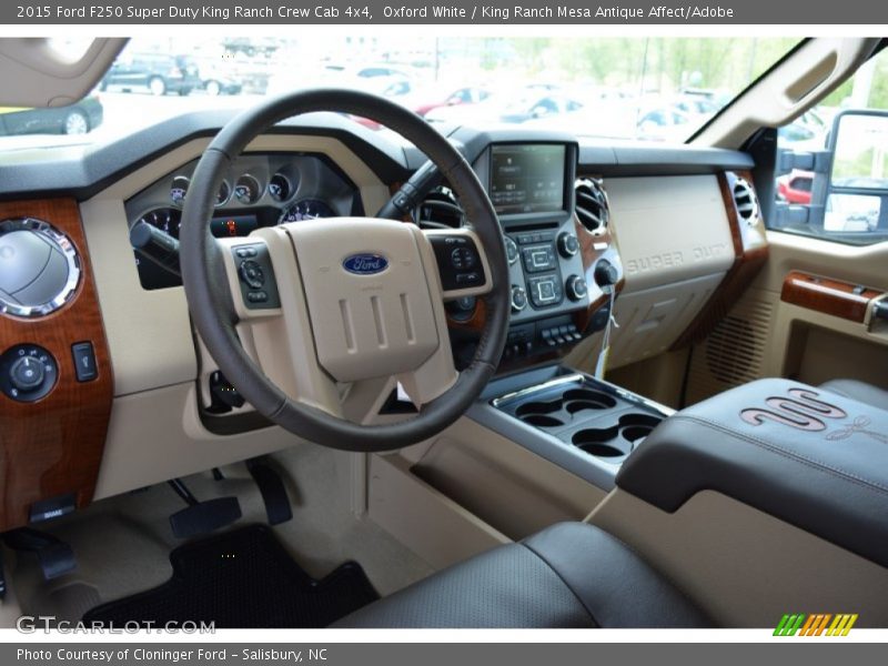 Oxford White / King Ranch Mesa Antique Affect/Adobe 2015 Ford F250 Super Duty King Ranch Crew Cab 4x4
