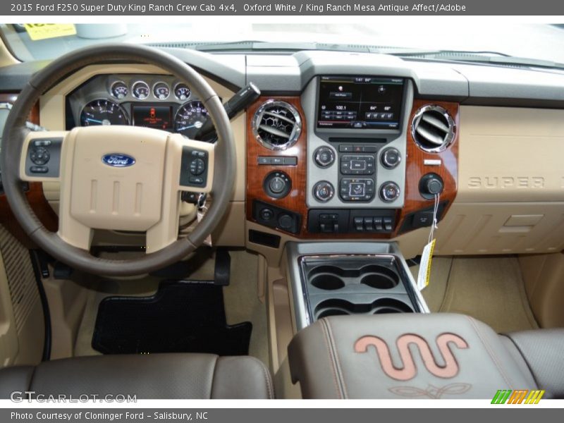 Oxford White / King Ranch Mesa Antique Affect/Adobe 2015 Ford F250 Super Duty King Ranch Crew Cab 4x4