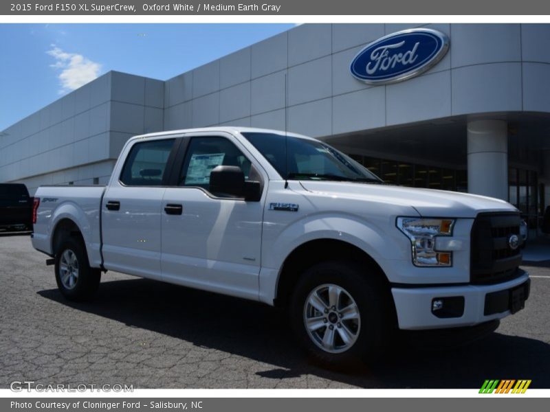 Oxford White / Medium Earth Gray 2015 Ford F150 XL SuperCrew