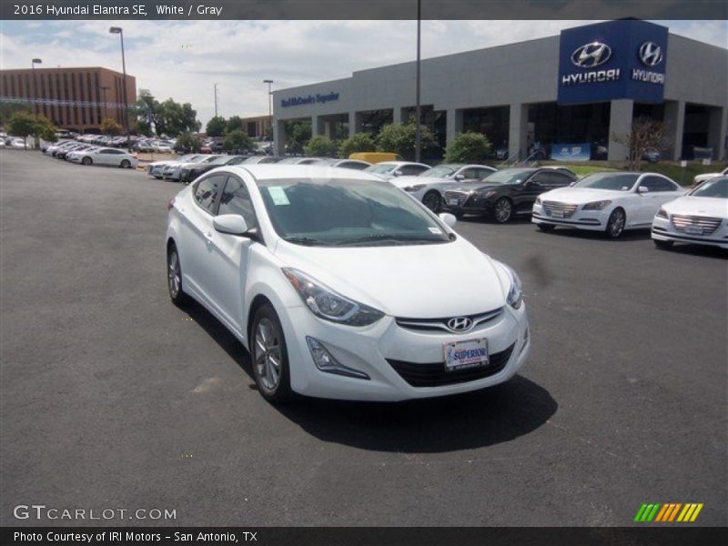 White / Gray 2016 Hyundai Elantra SE