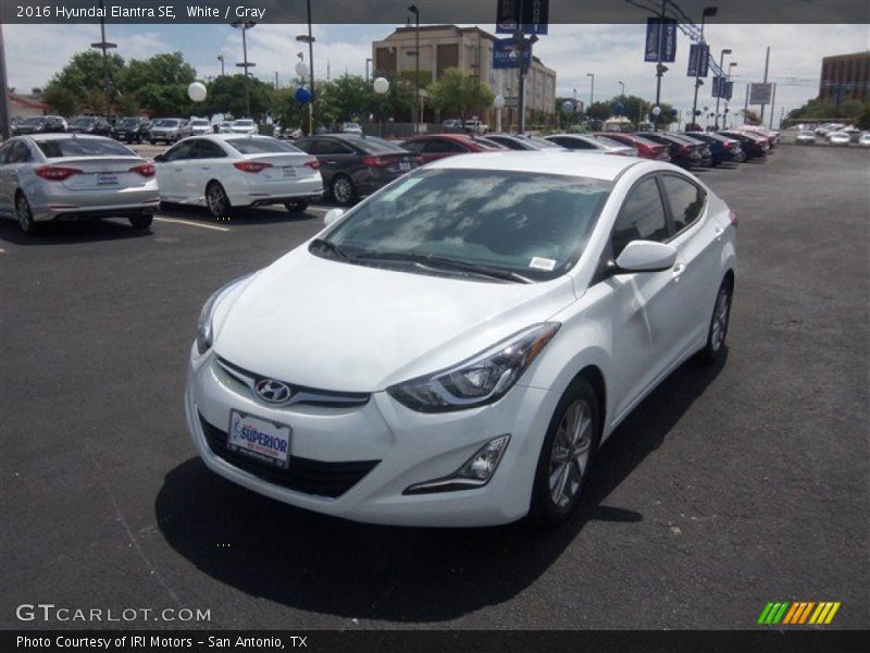 White / Gray 2016 Hyundai Elantra SE