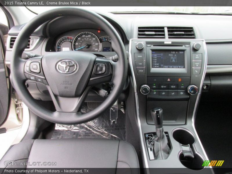 Creme Brulee Mica / Black 2015 Toyota Camry LE