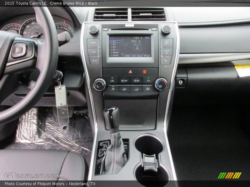 Creme Brulee Mica / Black 2015 Toyota Camry LE