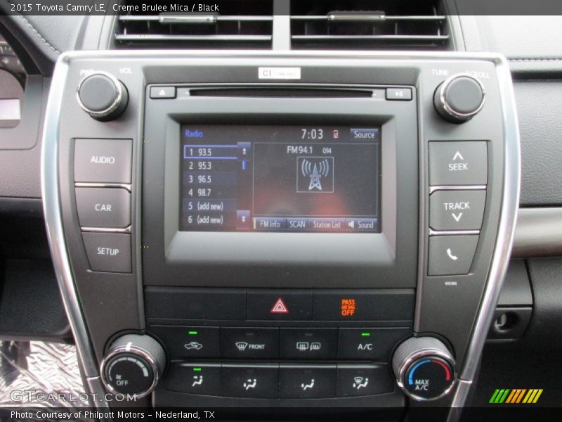 Creme Brulee Mica / Black 2015 Toyota Camry LE