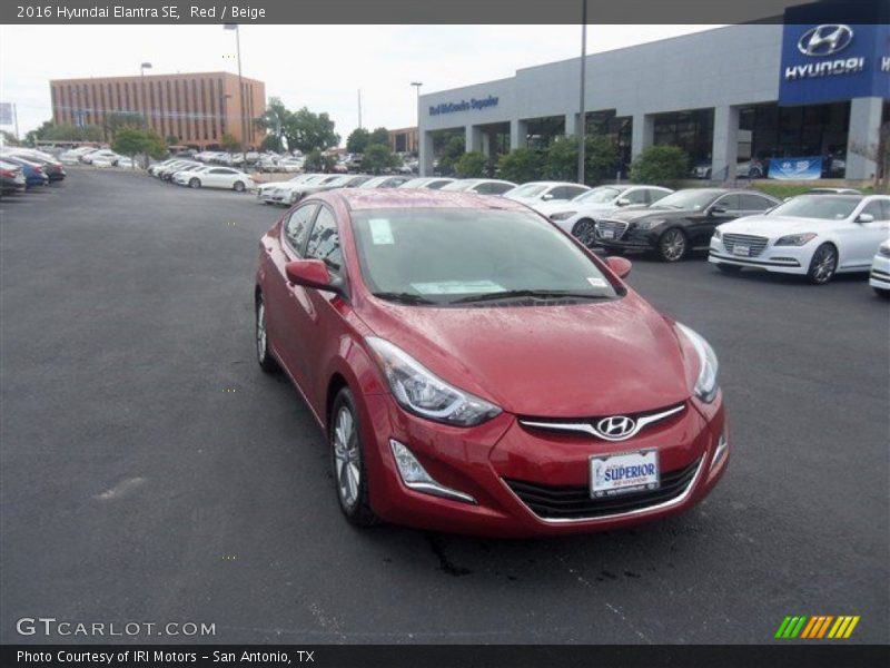 Red / Beige 2016 Hyundai Elantra SE