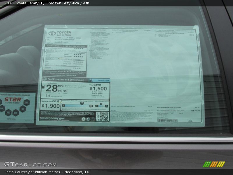 Predawn Gray Mica / Ash 2015 Toyota Camry LE