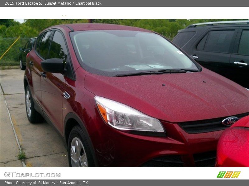 Sunset Metallic / Charcoal Black 2015 Ford Escape S