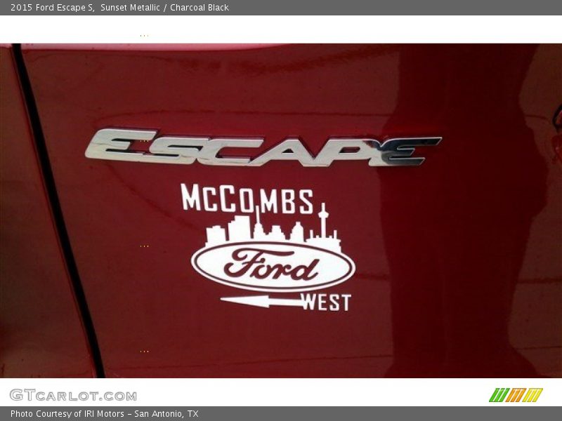 Sunset Metallic / Charcoal Black 2015 Ford Escape S