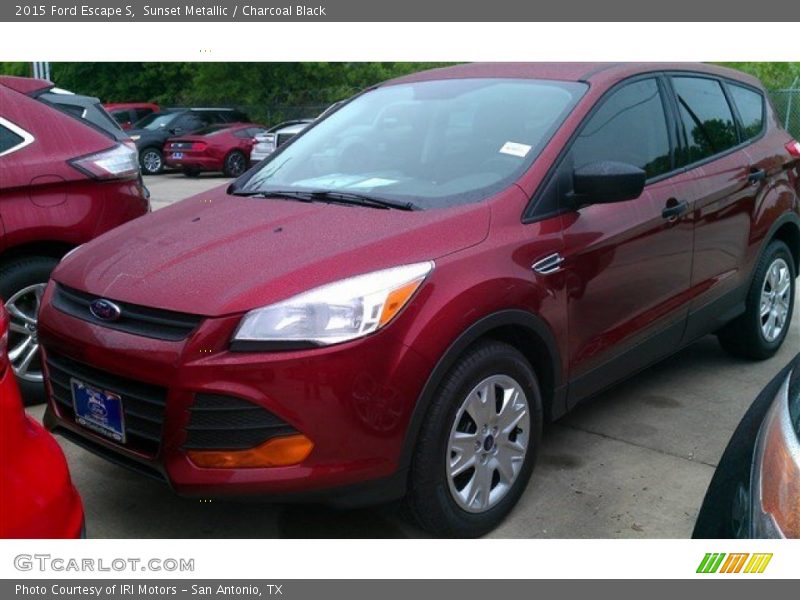 Sunset Metallic / Charcoal Black 2015 Ford Escape S