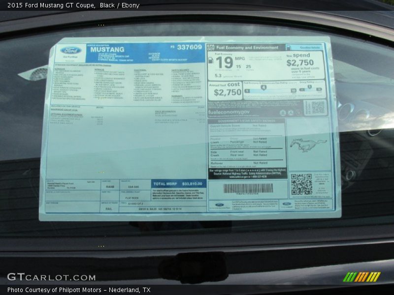 Black / Ebony 2015 Ford Mustang GT Coupe