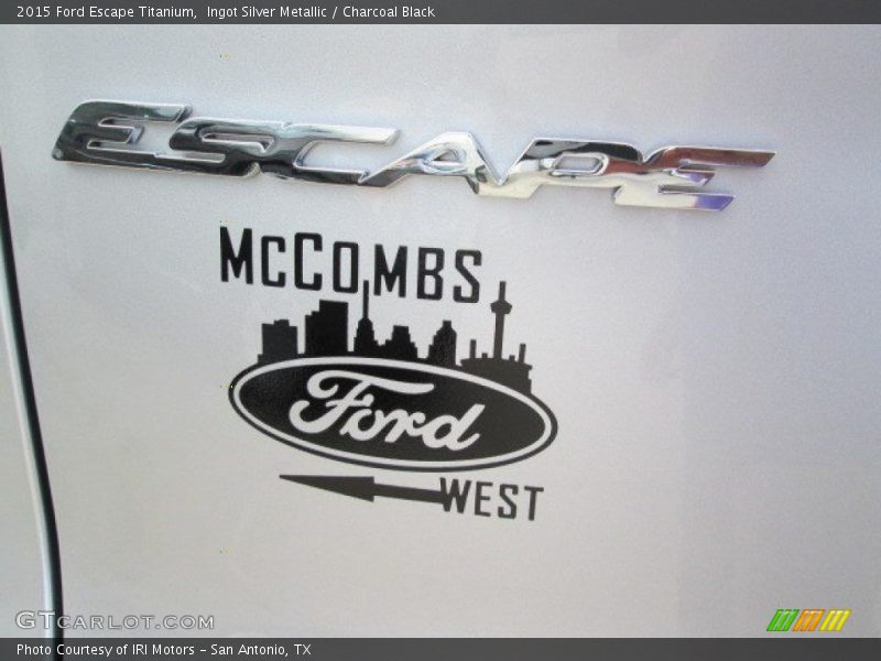 Ingot Silver Metallic / Charcoal Black 2015 Ford Escape Titanium