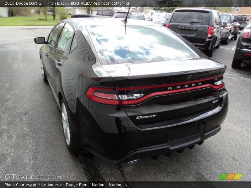Pitch Black / Black/Ruby Red Accent Stitching 2015 Dodge Dart GT