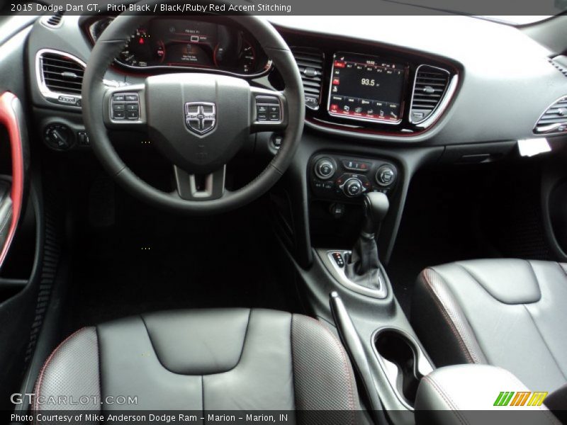 Pitch Black / Black/Ruby Red Accent Stitching 2015 Dodge Dart GT