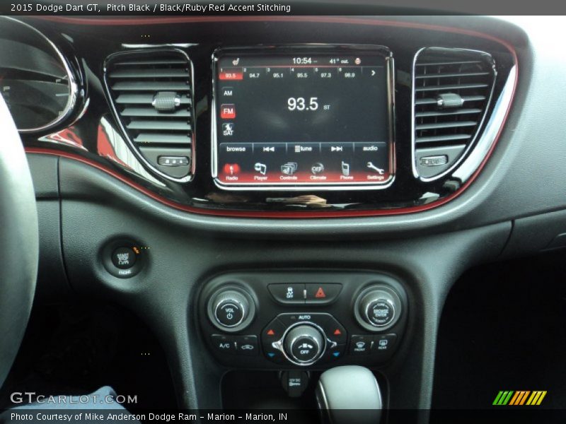 Pitch Black / Black/Ruby Red Accent Stitching 2015 Dodge Dart GT