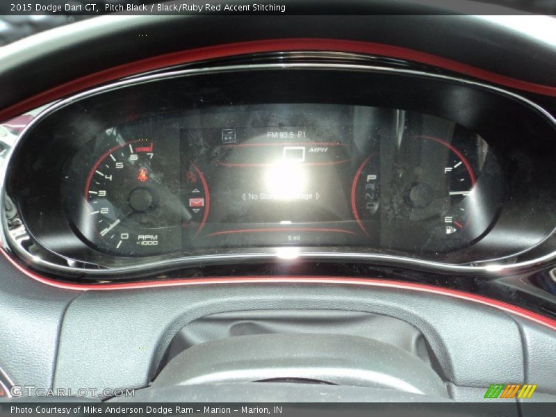 Pitch Black / Black/Ruby Red Accent Stitching 2015 Dodge Dart GT