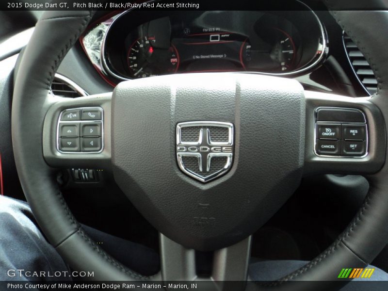 Pitch Black / Black/Ruby Red Accent Stitching 2015 Dodge Dart GT