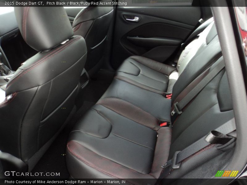 Pitch Black / Black/Ruby Red Accent Stitching 2015 Dodge Dart GT