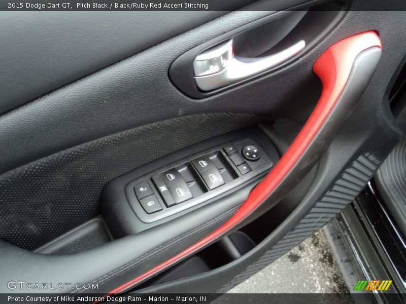 Pitch Black / Black/Ruby Red Accent Stitching 2015 Dodge Dart GT