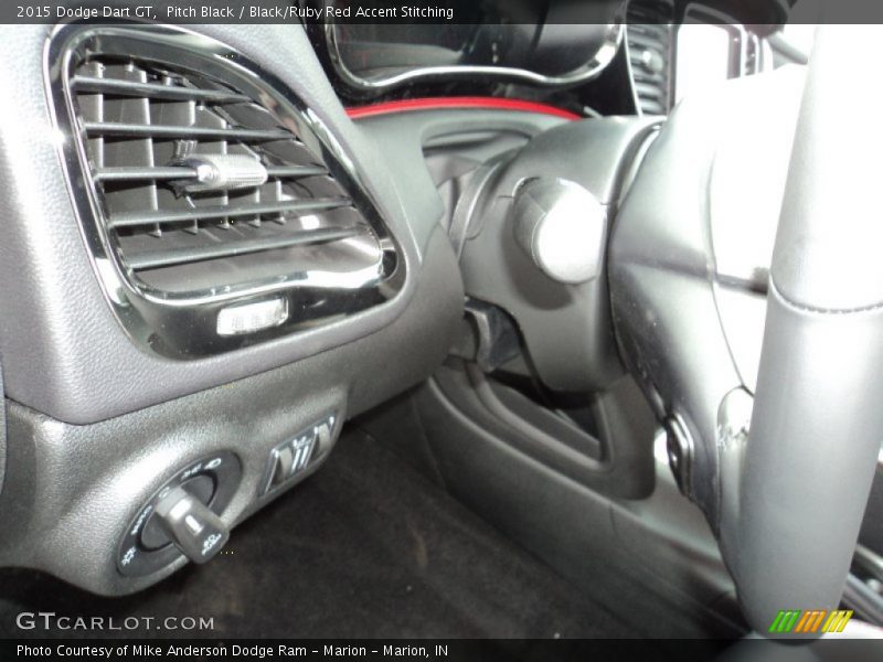Pitch Black / Black/Ruby Red Accent Stitching 2015 Dodge Dart GT