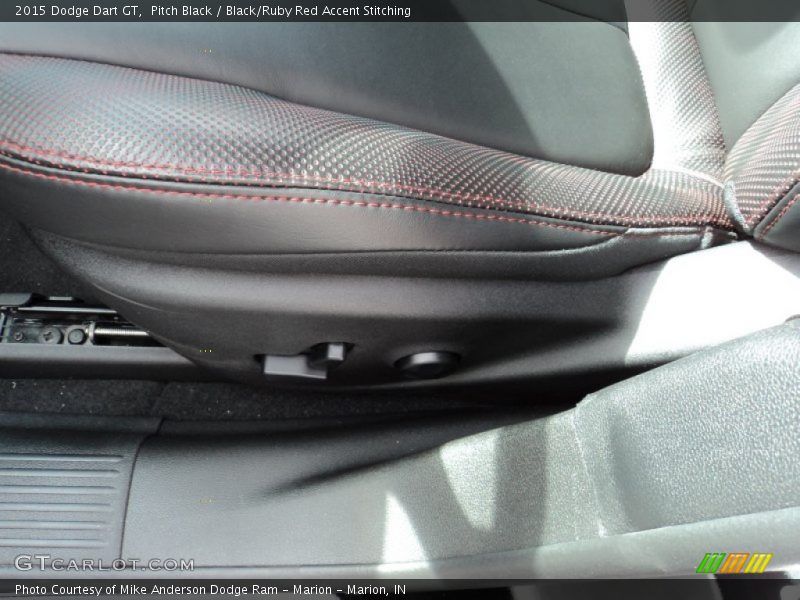 Pitch Black / Black/Ruby Red Accent Stitching 2015 Dodge Dart GT