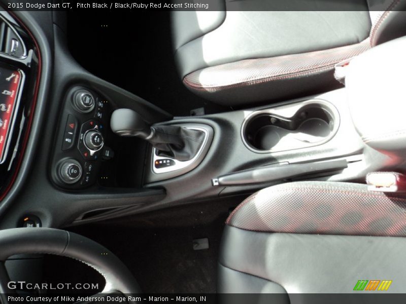 Pitch Black / Black/Ruby Red Accent Stitching 2015 Dodge Dart GT