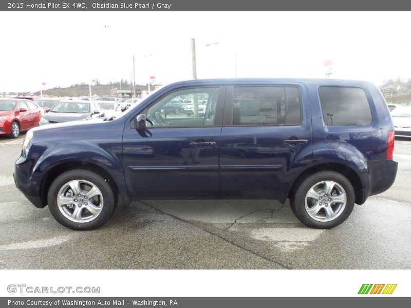 Obsidian Blue Pearl / Gray 2015 Honda Pilot EX 4WD