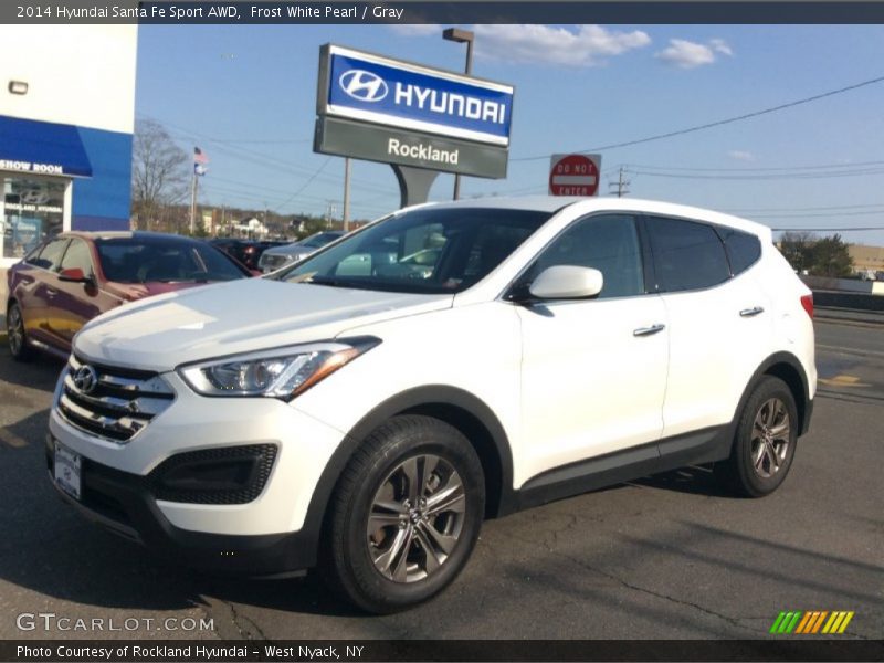 Frost White Pearl / Gray 2014 Hyundai Santa Fe Sport AWD