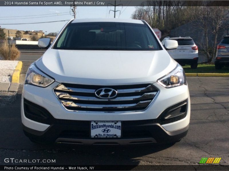 Frost White Pearl / Gray 2014 Hyundai Santa Fe Sport AWD