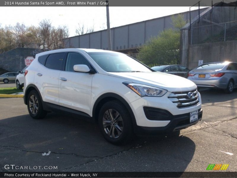 Frost White Pearl / Gray 2014 Hyundai Santa Fe Sport AWD