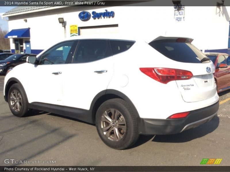Frost White Pearl / Gray 2014 Hyundai Santa Fe Sport AWD