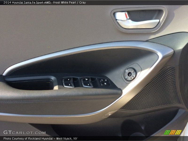 Frost White Pearl / Gray 2014 Hyundai Santa Fe Sport AWD