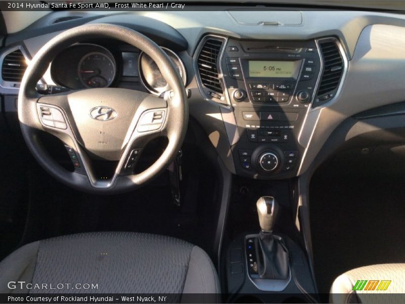 Frost White Pearl / Gray 2014 Hyundai Santa Fe Sport AWD