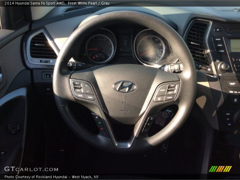 Frost White Pearl / Gray 2014 Hyundai Santa Fe Sport AWD
