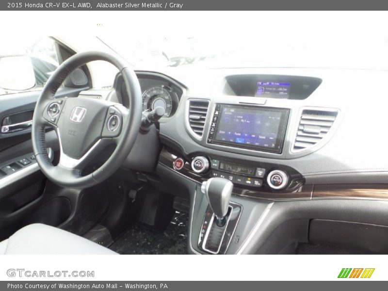 Alabaster Silver Metallic / Gray 2015 Honda CR-V EX-L AWD