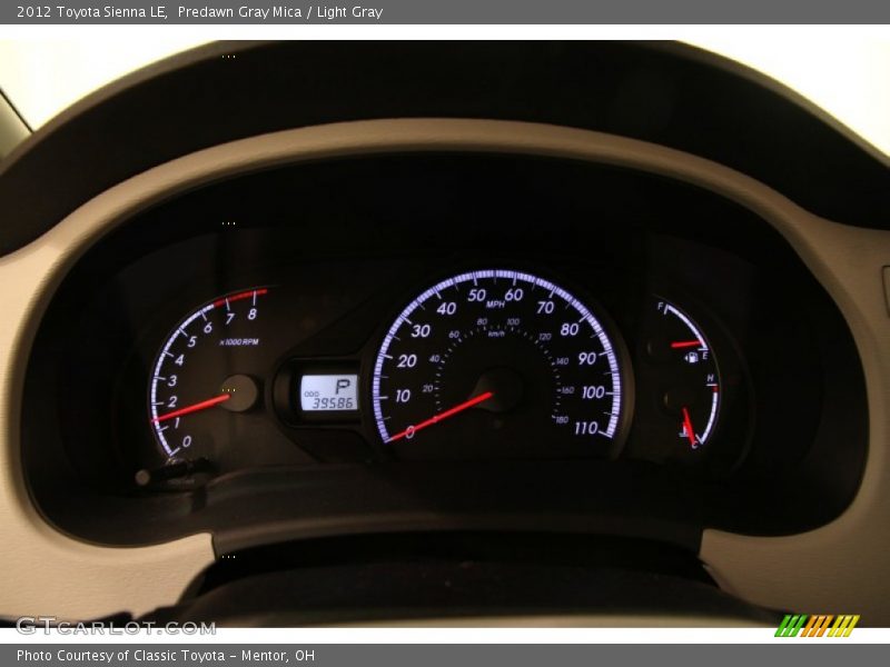 Predawn Gray Mica / Light Gray 2012 Toyota Sienna LE