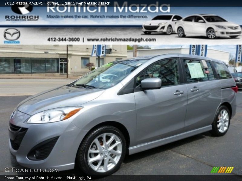 Liquid Silver Metallic / Black 2012 Mazda MAZDA5 Touring
