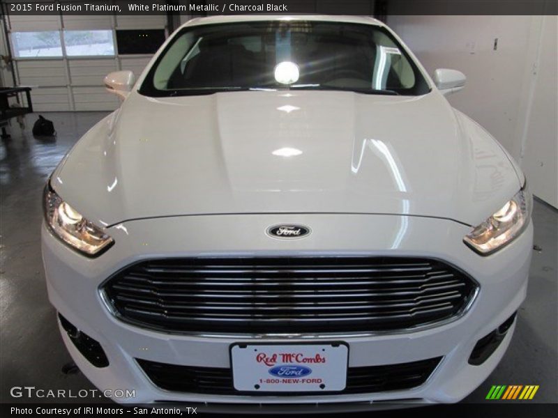 White Platinum Metallic / Charcoal Black 2015 Ford Fusion Titanium
